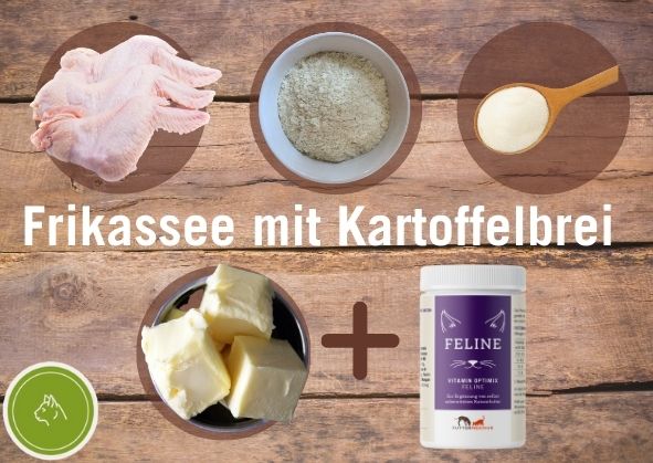 Kochrezepte Katze I Hühnerfrikassee mit Kartoffelbrei
